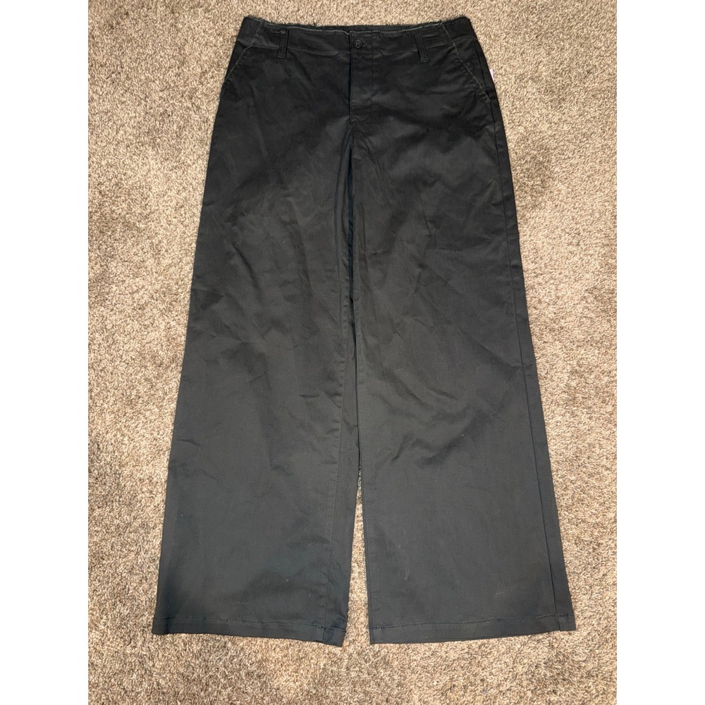 Wild Fable Womens Black Wide Leg Trousers Size M Flat Front Chino Pants New